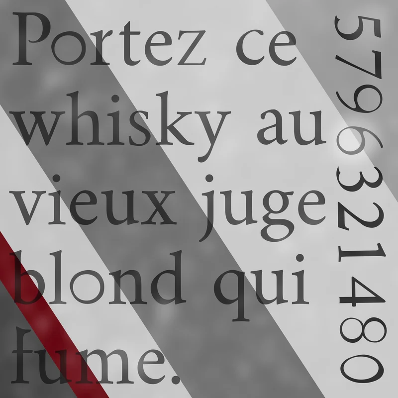 Spécimen : « Portez ce whisky au vieux juge blond qui fume »