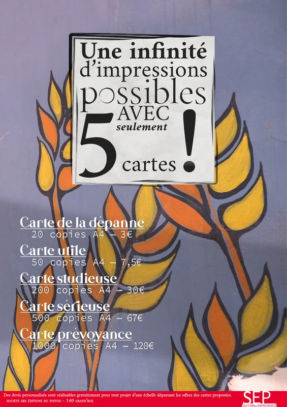 Publicité « Une infinité d’impressions possibles »